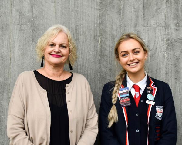 Christchurch Girls' HIgh Principal, Christine O'Neill and Head Girl, Amiria Tikao
