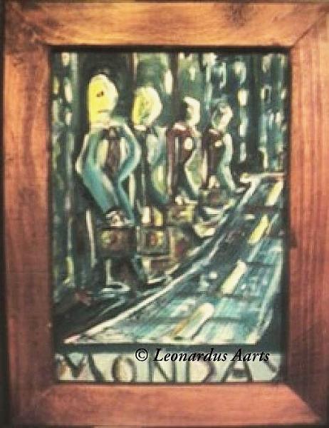 'Monday' acrylics on canvas, by Leon Aarts