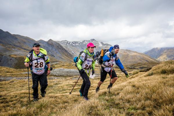 Teams trekking the Albert Burn in Mt Aspiring National Park during the 2015 GODZone