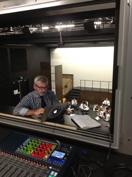 Director of Theatre Arts, Robert Gilbert, in the new Merivale Lane Theatre.