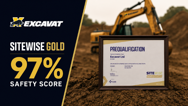 Excavat Achieves SiteWise Gold Certification With 97% Safety Score