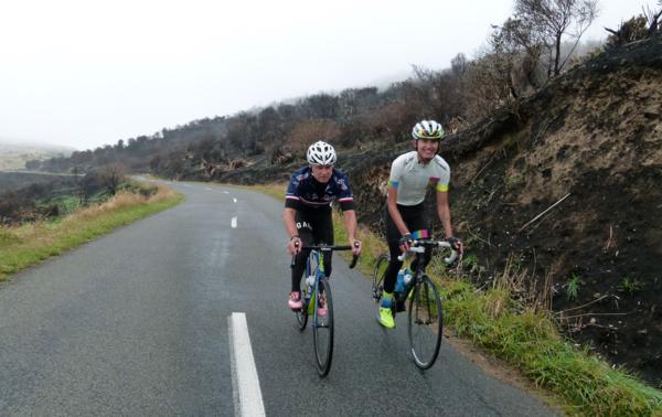 Christchurch cyclist Keagan Girdlestone (right) our training in the Port Hills above Christchurch with his father and coach Wayne, takes the next step on his cycling resurrection journey when he races in the second round of the Calder Stewart Cycling Series, the Armstrong Prestige Dunedin Classic, on Saturday. 