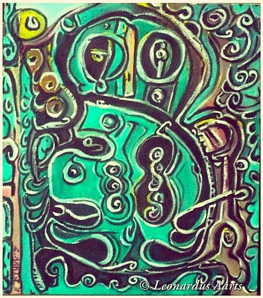'Manaaki' acrylics on board by Leon Aarts