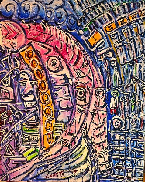 'Whatdoesitmean II' acrylics on Canvas 2015, by Leon Aarts