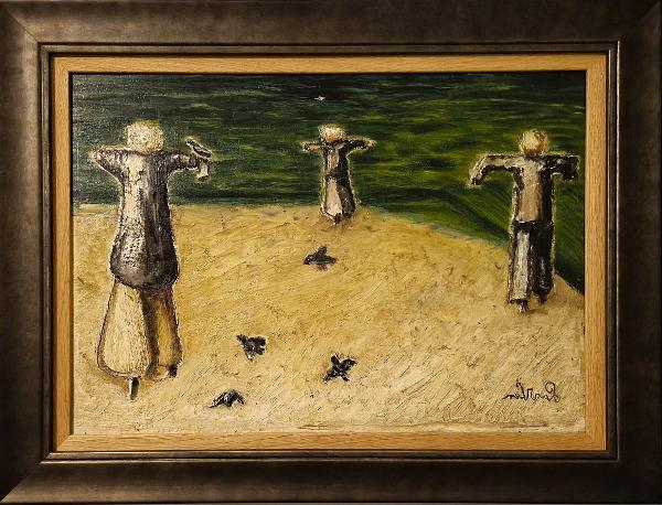 Three Scarecrows Nardus van de Ven c.1950 (Private collection)