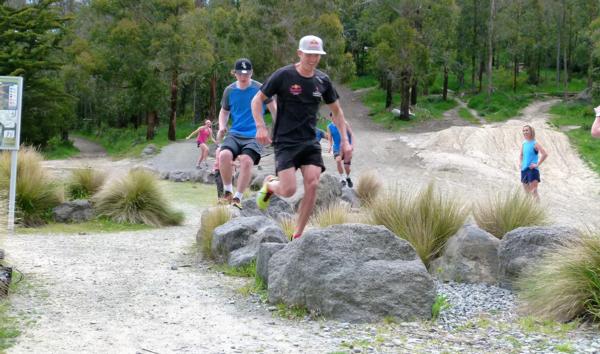 Braden Currie took some time off from his own training for the Kathmandu Coast to Coast while in Christchurch over the weekend to take a group of nine Linwood College students, named the Coast to Coast Rangers, through some exercises