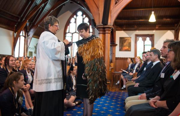 Reverend Kirstie McDonald Fastens New Principal's Korowai