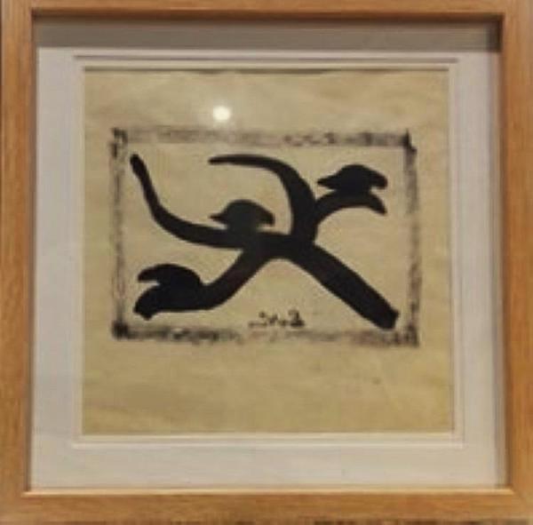 'Crows' by Nardus van de Ven, ink/paint on paper.