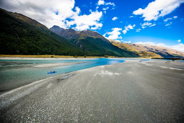 GODZone teams paddling the Matukituki River near Wanaka 2015