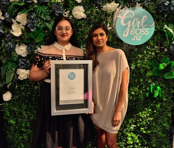 LtoR Tulsi Lathia and Sam Ramlu_Managing Director of Method (the NZ Digital Company that sponsored Tulsi's GirlBoss Innovation award) 