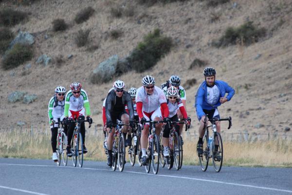 James Tabak and Steve Kelly from Miles Continental &#352;KODA out training with members of the &#352;KODA Cycle Wave club