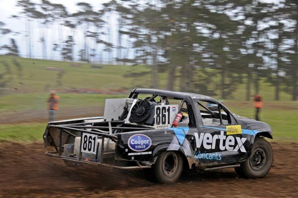 Leading truck racer Nick Hall, Toyota Hilux Chev