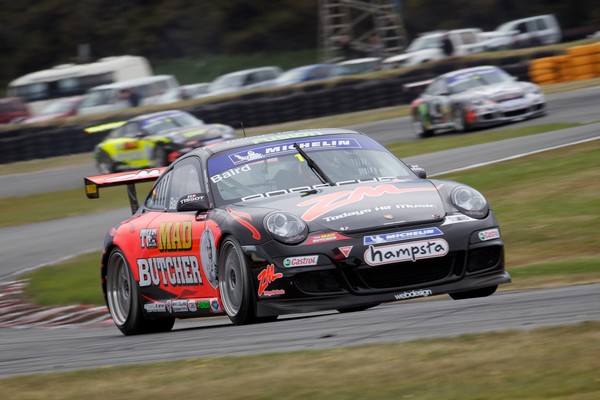 Defending Porsche GT3 Cup Challenge champion Craig Baird in the ZM Mad Butcher Porsche 997 surged ahead in this weekend's third round of the 2010/2011 season.