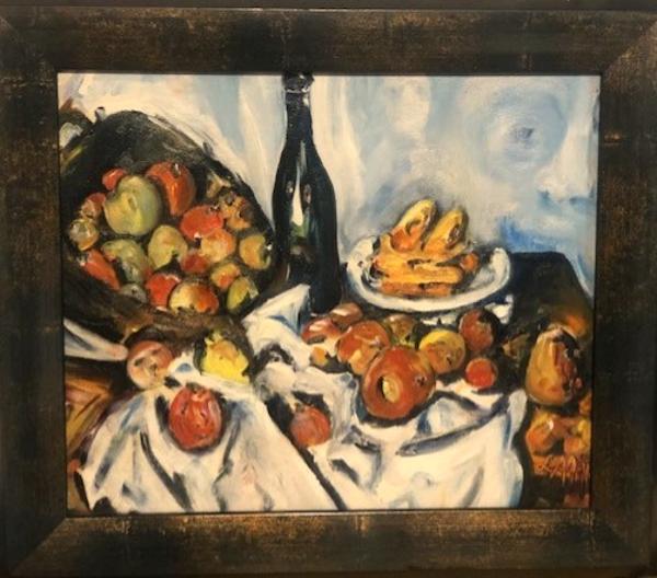 'Still Life' oils on canvas board, by Leon Aarts