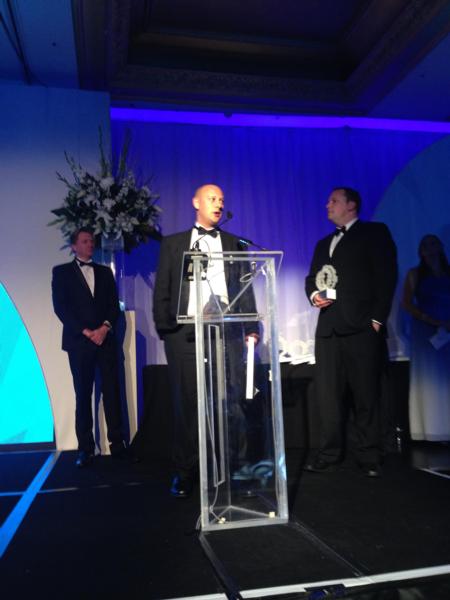Accepting the award