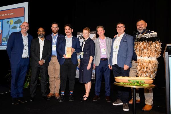 left to right: David Curtis, Kesh Keshaboina, Kara Puketapu-Dentice, Levi Rona, Mary O'Callaghan, Wayne O'Donnell, David Allen, Reginald Proffit 