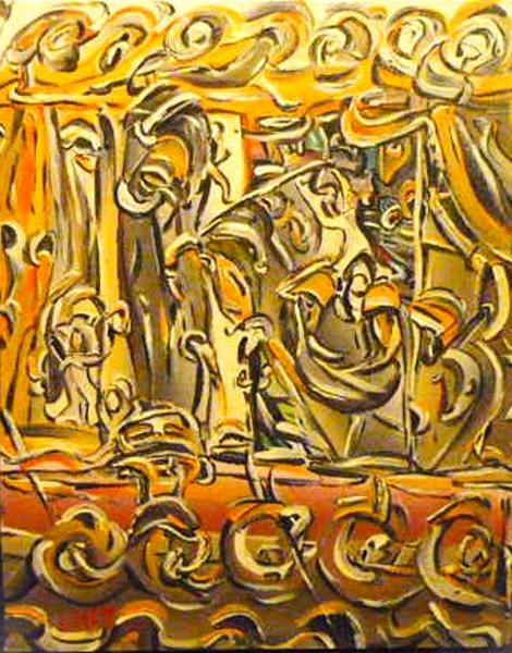 'Harvest time', acrylics on canvas, by Leon Aarts (sold)