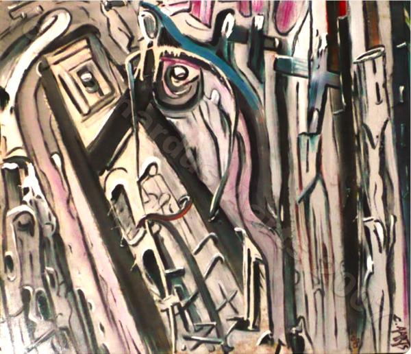 'I went to a Tool Concert', 2008, by Leon Aarts, acrylics on card. 