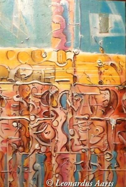 'Sinfonia' (Sinfonia is the Italian word for symphony) acrylics on canvas by Leon Aarts. (Painting For Sale). 