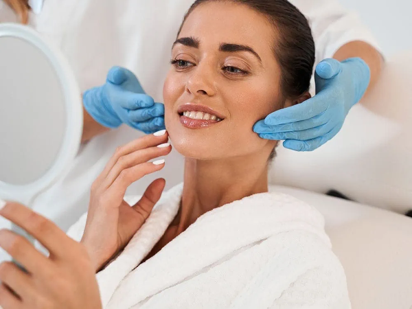 Young woman undergoing beauty treatment