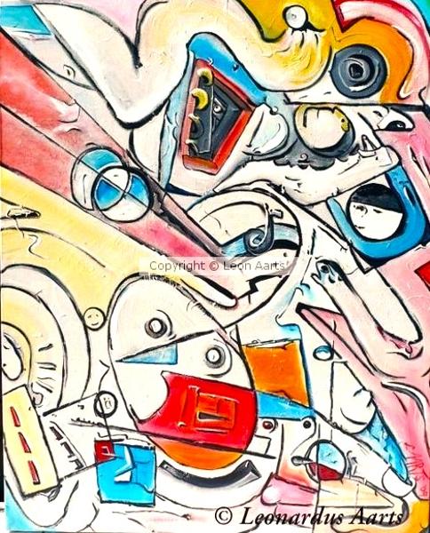 'Cossack', by Leon Aarts, acrylics on canvas, inspired by the works of Wassily Kandinsky. 