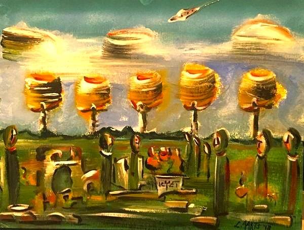 &#205;cyET' acrylics on canvas board by Leon Aarts