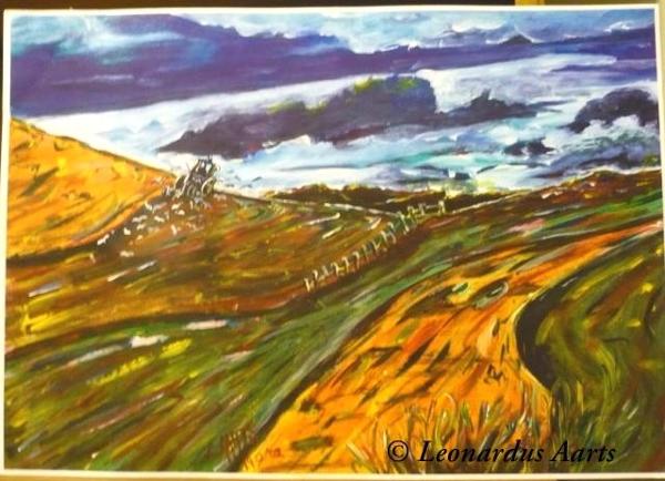 'Harvest', acrylics on canvas (c.2004) by Leon Aarts (sold)