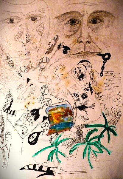 'Doodle 1979' by Leon Aarts, ink/paint on paper