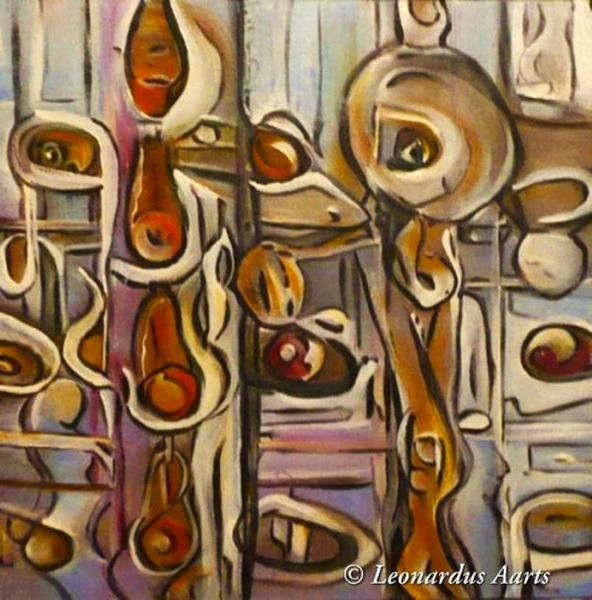 'Redemption' acrylics on canvas, by Leon Aarts, for sale. Enquiries: aartsartforsale@gmail.com
