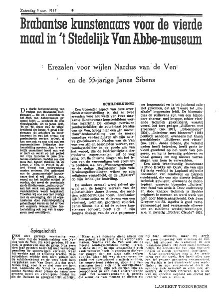 Nardus van de Ven newspaper clipping