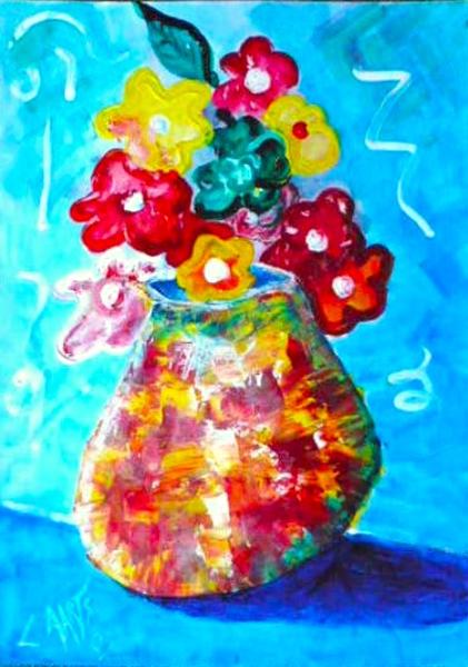 'Vase of flowers' 2003, by Leon Aarts