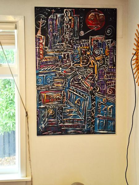 'Whatdoesitmean', Acrylics on board by Leon Aarts