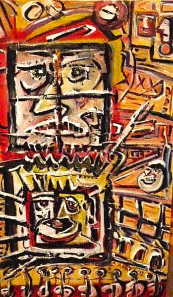 'Incarceration' Acrylics on board, by Leon Aarts 2013