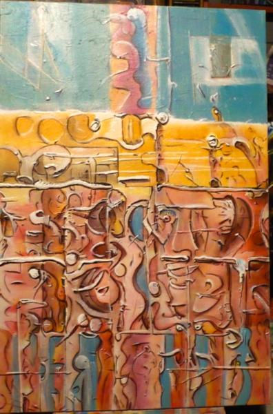 'Sinfonia' by Leon Aarts, acrylics on canvas, (not for sale). 