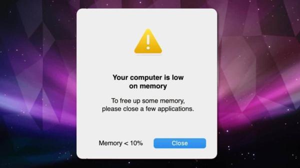 Low on memory Mac popup