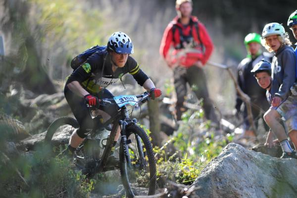 Rider negotiates the notorious Boulderdash trail