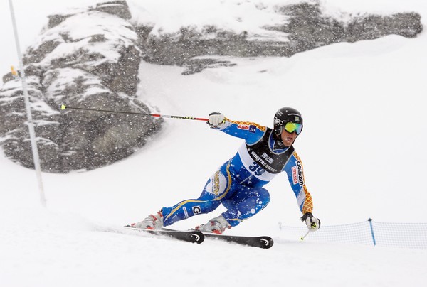 Hans Olsson of Sweden competes in the men's Giant Slalom Alpine Skiing during day six of the Winter Games NZ at Coronet Peak on August 27, 2009 in Queenstown, New Zealand