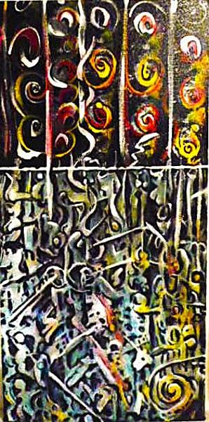 'Above and Below' by Leon Aarts, acrylics on canvas (collector)