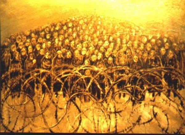 'Achter prikkeldraad' Behind barbed wire-the plight of the Jews WWII, Nardus van de Ven
