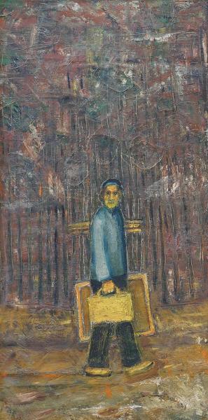 Nardus van de Ven, plein air painting in the forest, By Nardus van de Ven (my Grandfather). 