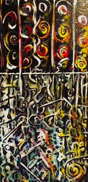 'Above & Below' by Leon Aarts, acrylics on canvas