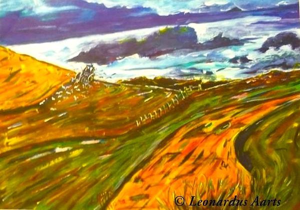 'Harvest' acrylics on canvas board, by Leon Aarts (sold) 