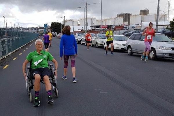 Garth's efforts in a wheelchair were at first to see seeing how quickly he could get from his room to the dining room