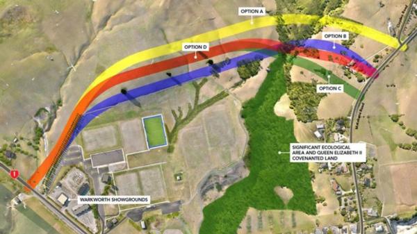 Proposed routes linking Matakana Road to SH1