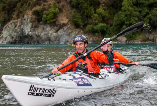 The 67 kilometre kayak leg down the Waimakariri River provides a real highlight of the event for many. 