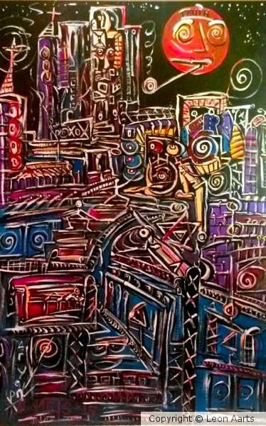 'Whatdoesitmean I' by Leon Aarts. Acrylics on board 1100mm x700mm