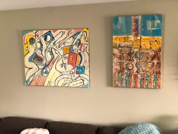 My Lounge wall, by Leon Aarts ('Cossack' and ' Sinfonia')