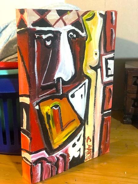 'Born, Live, Die', acrylics on canvas, by Leon Aarts