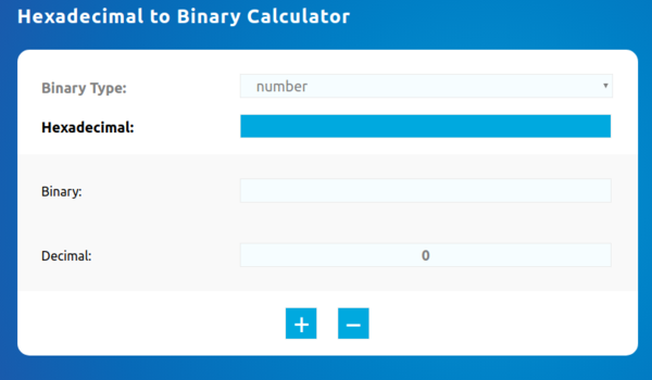 hexadecimal to binary calculator