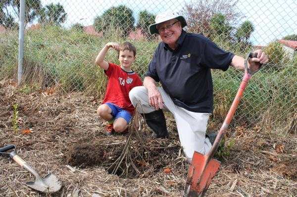 Tony Taylor and his 6 year old grandson Tasman Woodfield